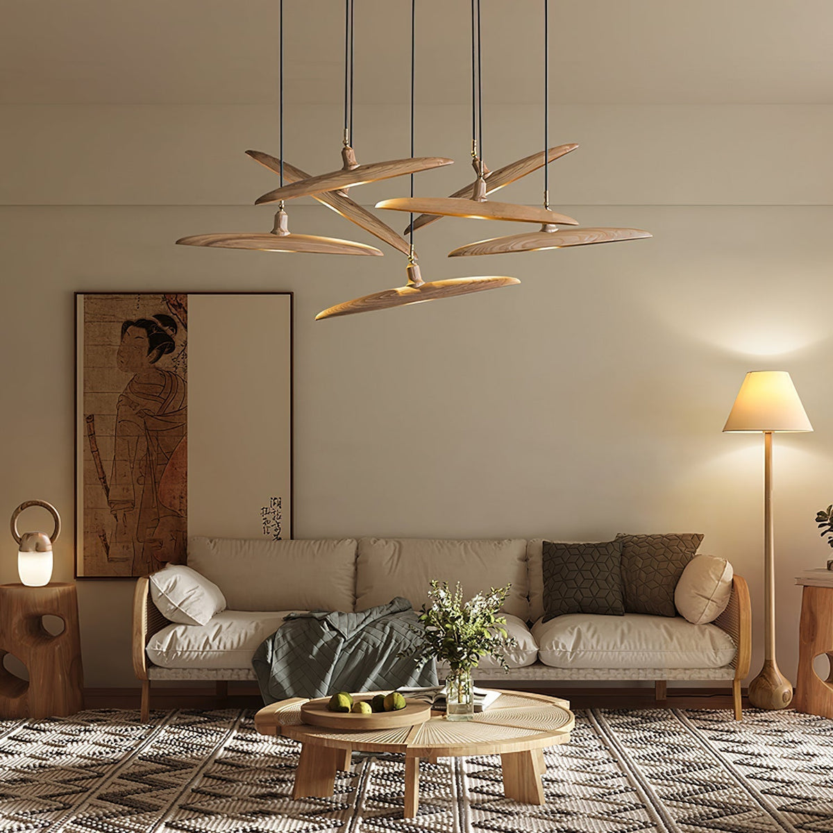 Zelirira Blade Wood Pendant Light