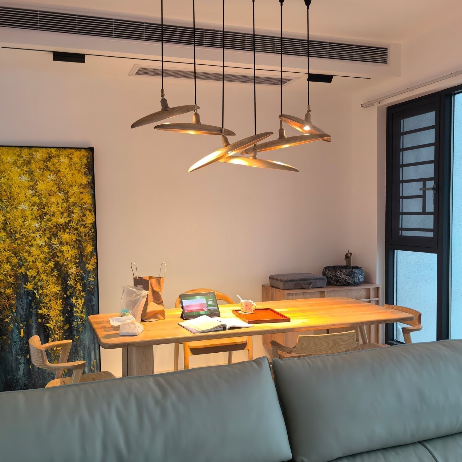Zelirira Blade Wood Pendant Light