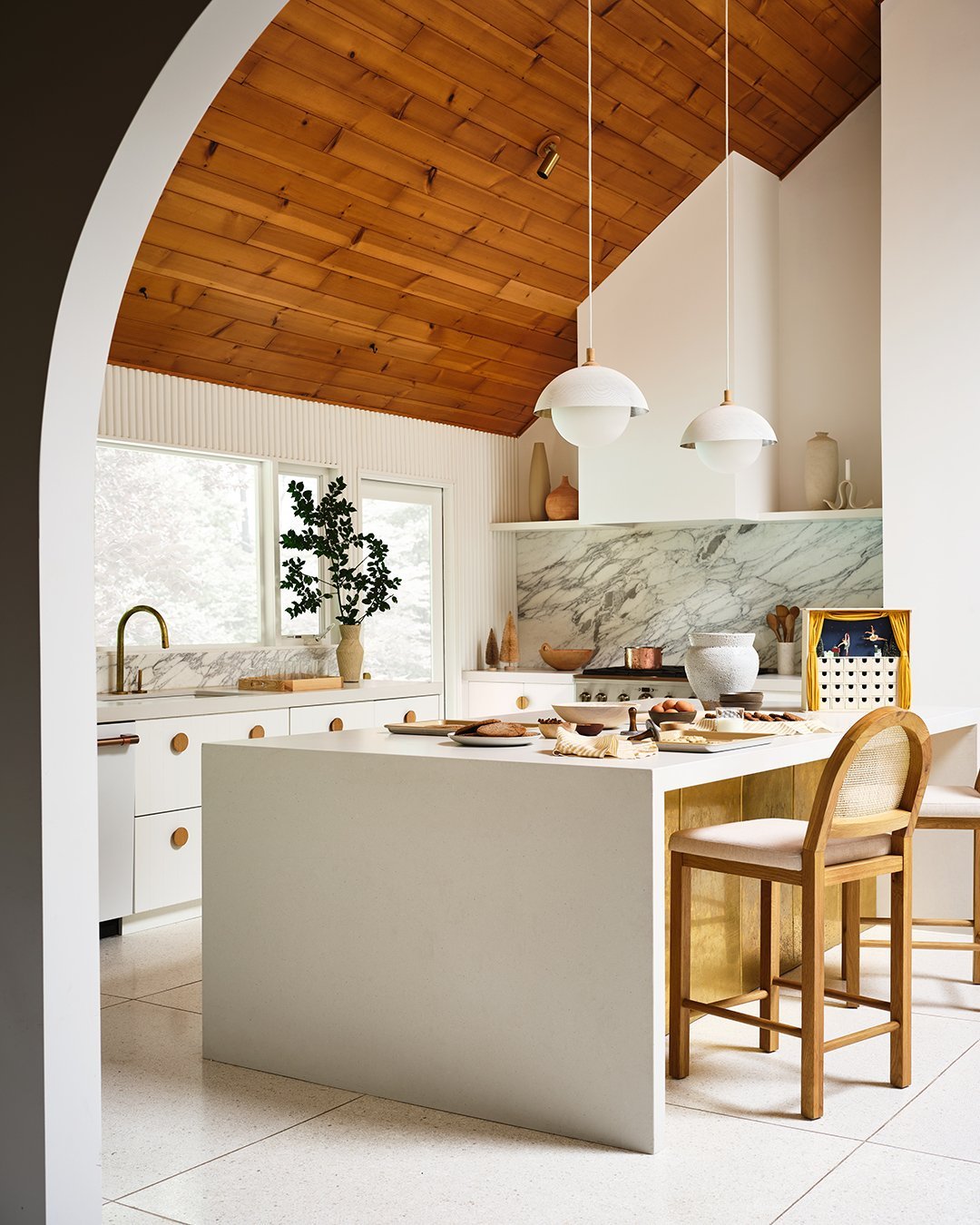 Pith Modern Minimalist Dome Perforated Wooden Pendant Lamp - Neutral Decor