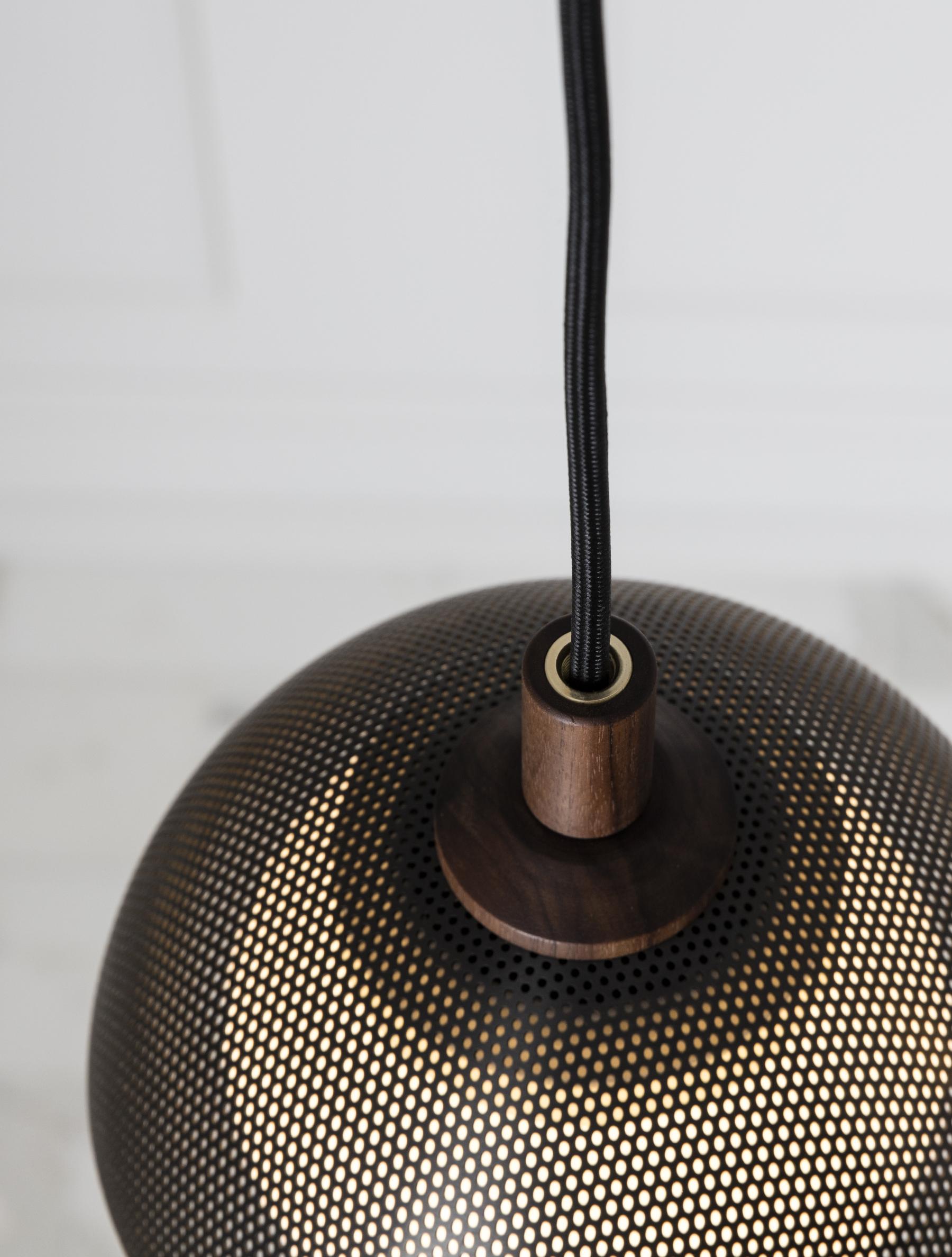 Pith Modern Minimalist Dome Perforated Wooden Pendant Lamp - Neutral Decor