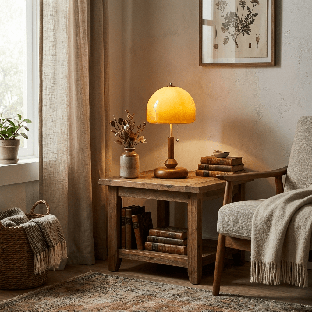 Aurestone Dome Wooden Table Lamp
