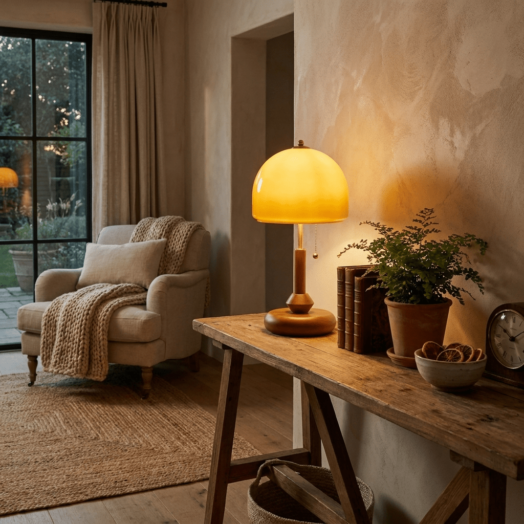 Aurestone Dome Wooden Table Lamp