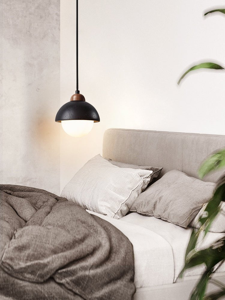 Tavoria Simple Domewood Black Travertine Pendant Lamp