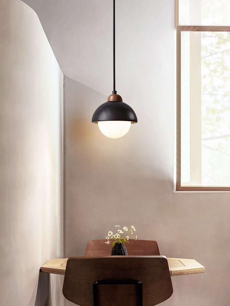 Tavoria Simple Domewood Black Travertine Pendant Lamp