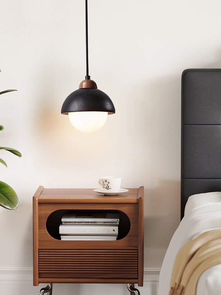 Tavoria Simple Domewood Black Travertine Pendant Lamp