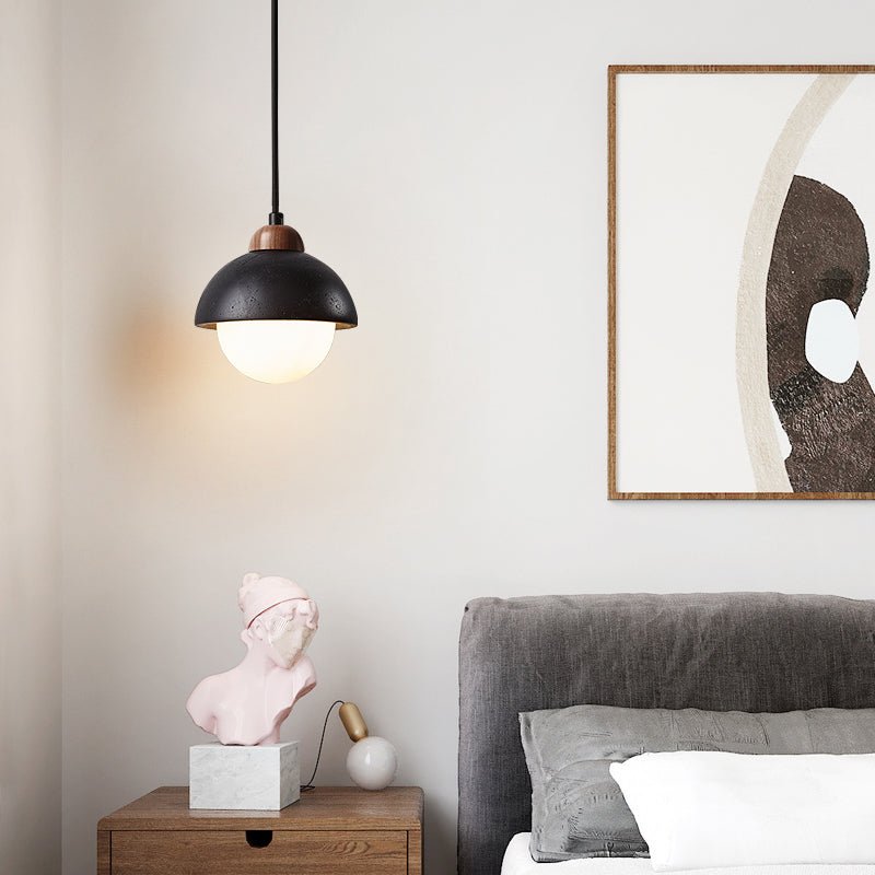 Tavoria Simple Domewood Black Travertine Pendant Lamp