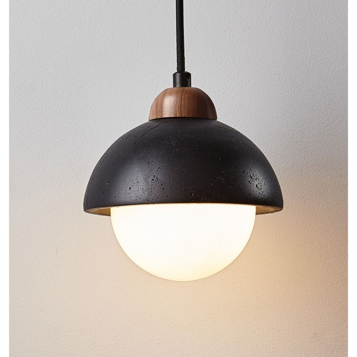 Tavoria Simple Domewood Black Travertine Pendant Lamp