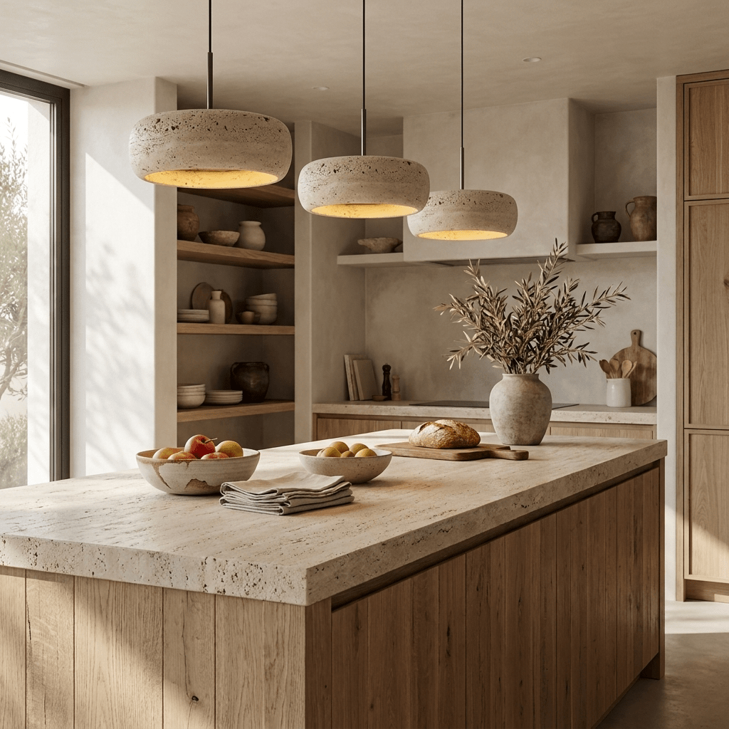 Briarwick Donut Travertine Pendant Light