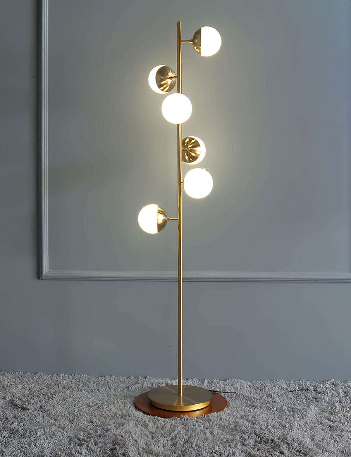 Myliryre Mid Century Brass Floor Lamp