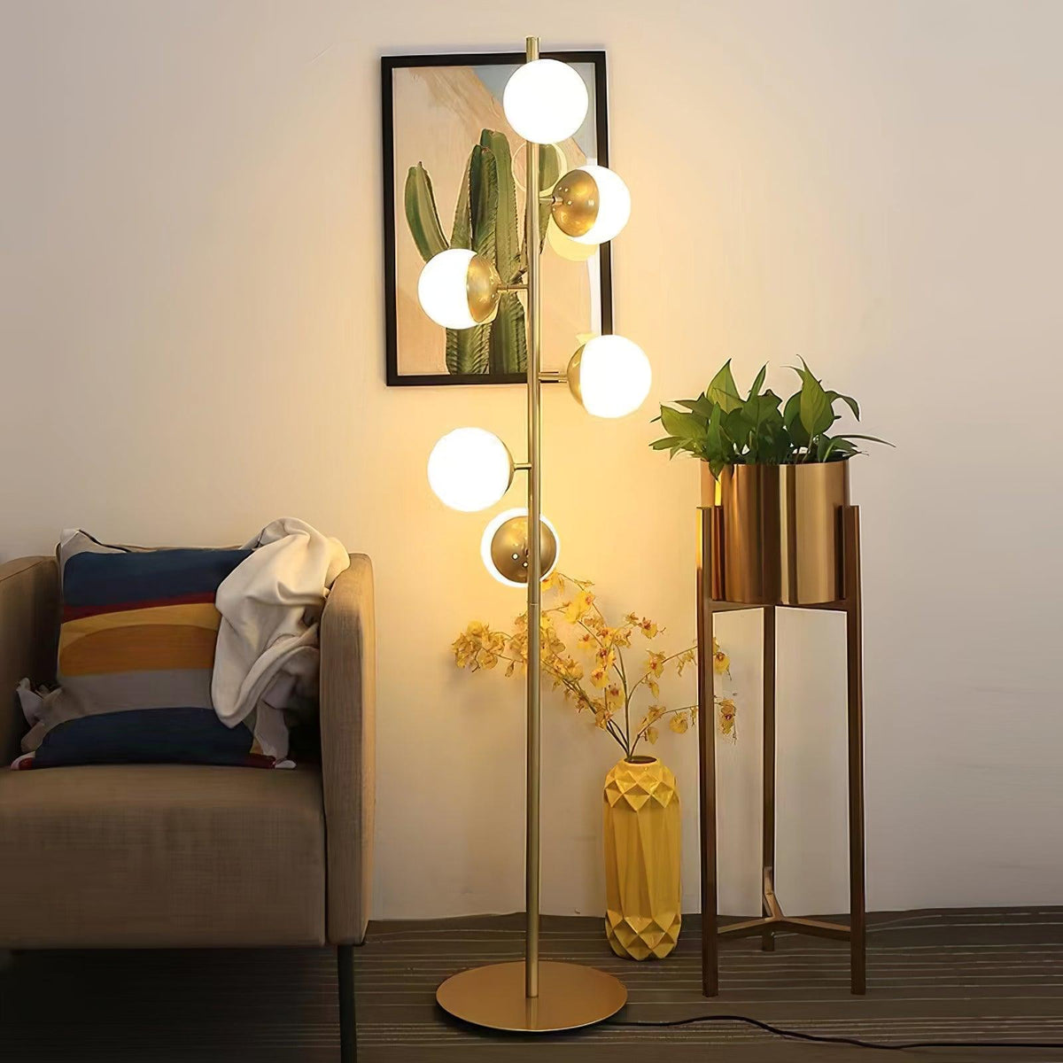 Myliryre Mid Century Brass Floor Lamp