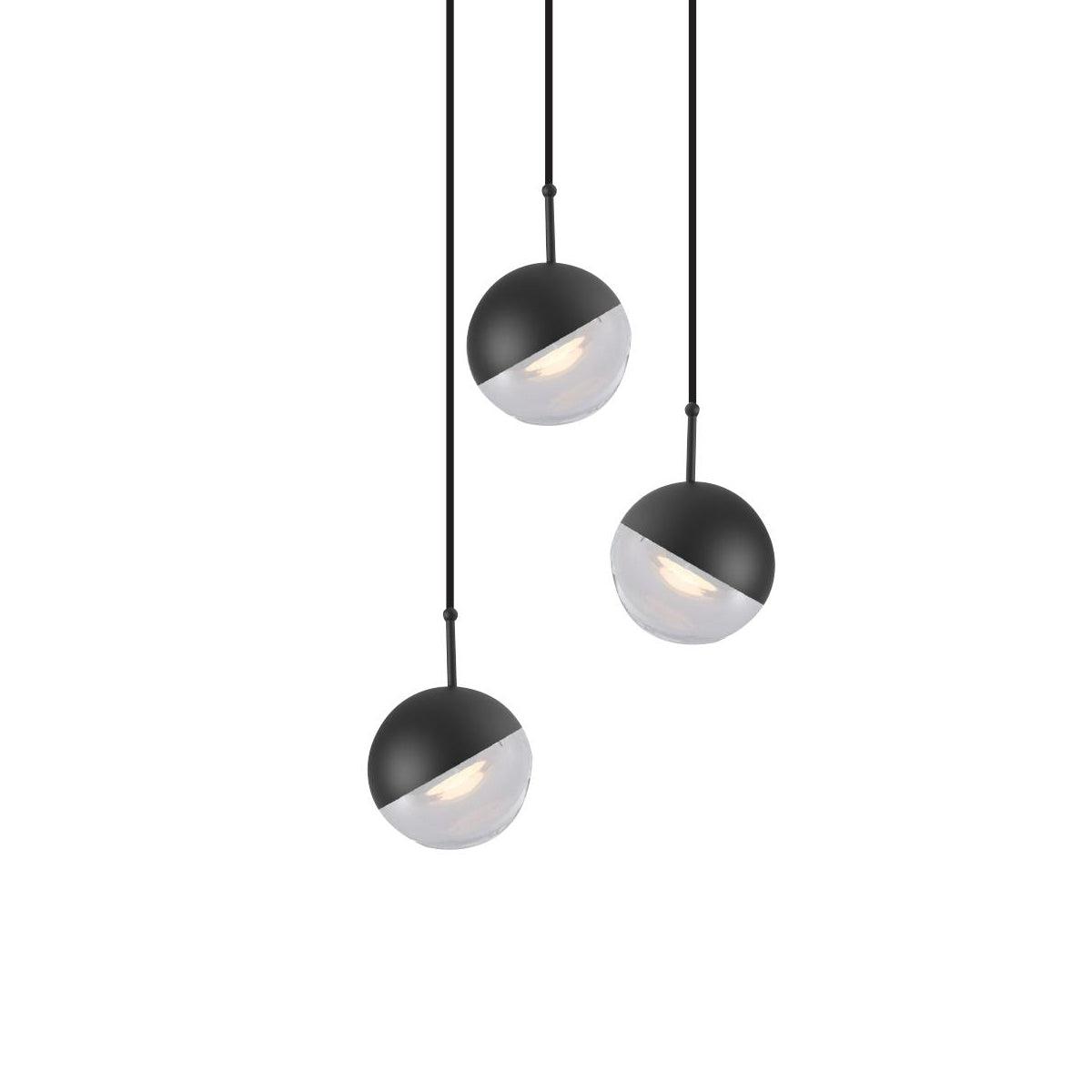 Solara Pendant Lamp Steel Glass Multi Drop Minimalist Staircase - Neutral Decor