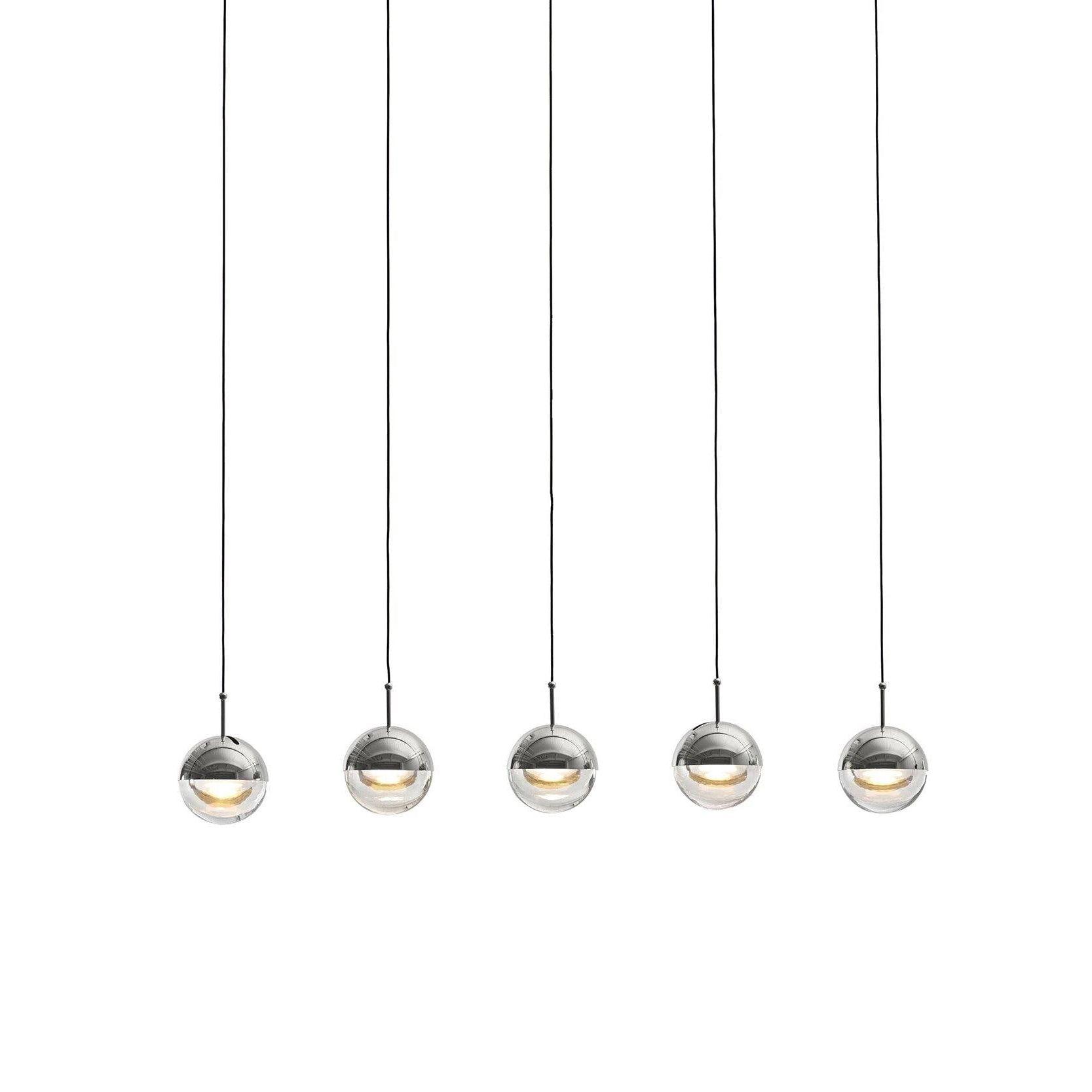 Solara Pendant Lamp Steel Glass Multi Drop Minimalist Staircase - Neutral Decor