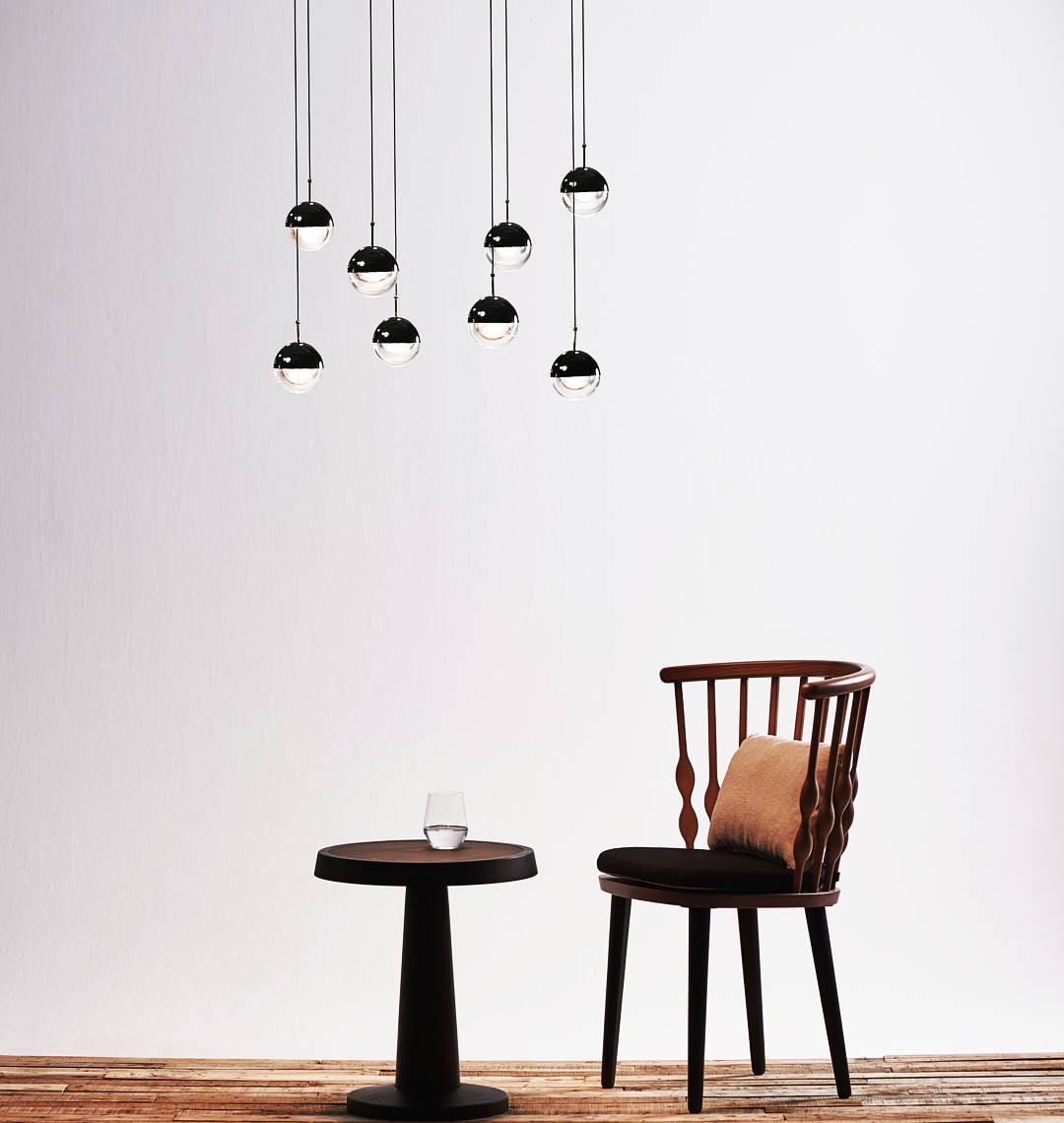 Solara Pendant Lamp Steel Glass Multi Drop Minimalist Staircase - Neutral Decor