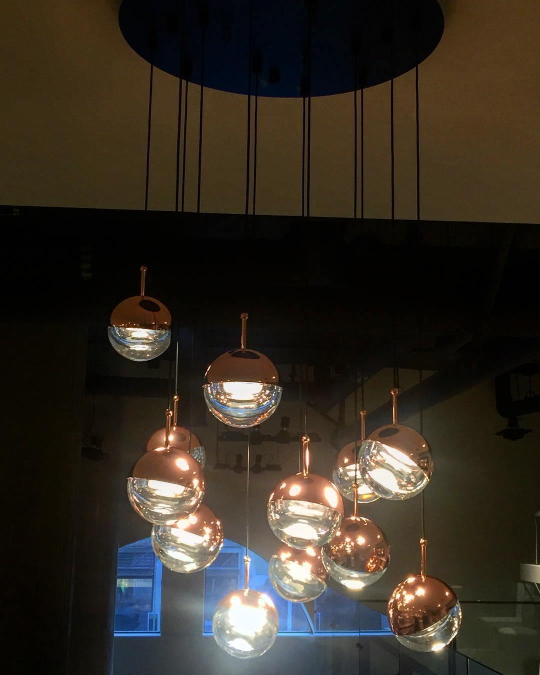 Solara Pendant Lamp Steel Glass Multi Drop Minimalist Staircase - Neutral Decor