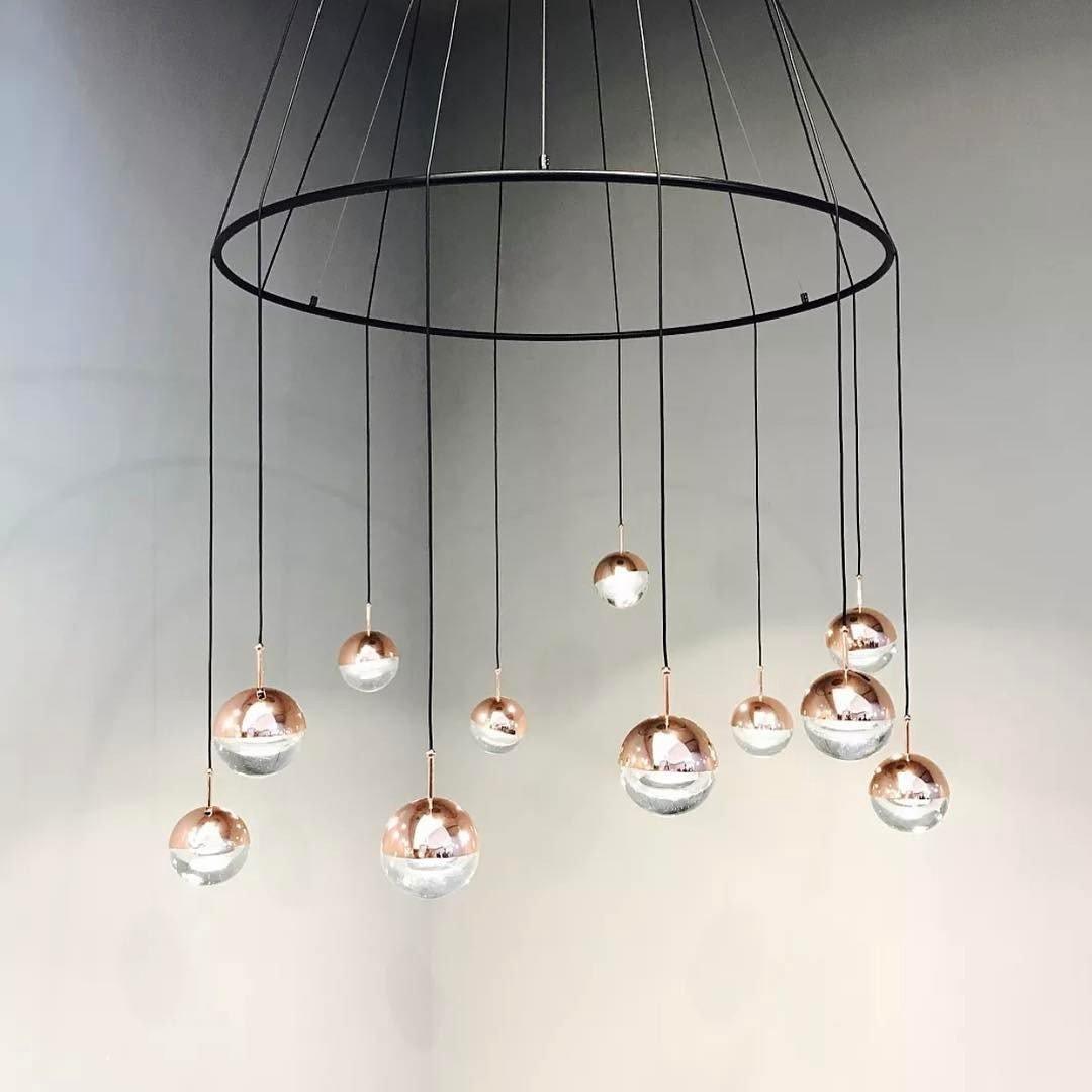 Solara Pendant Lamp Steel Glass Multi Drop Minimalist Staircase - Neutral Decor