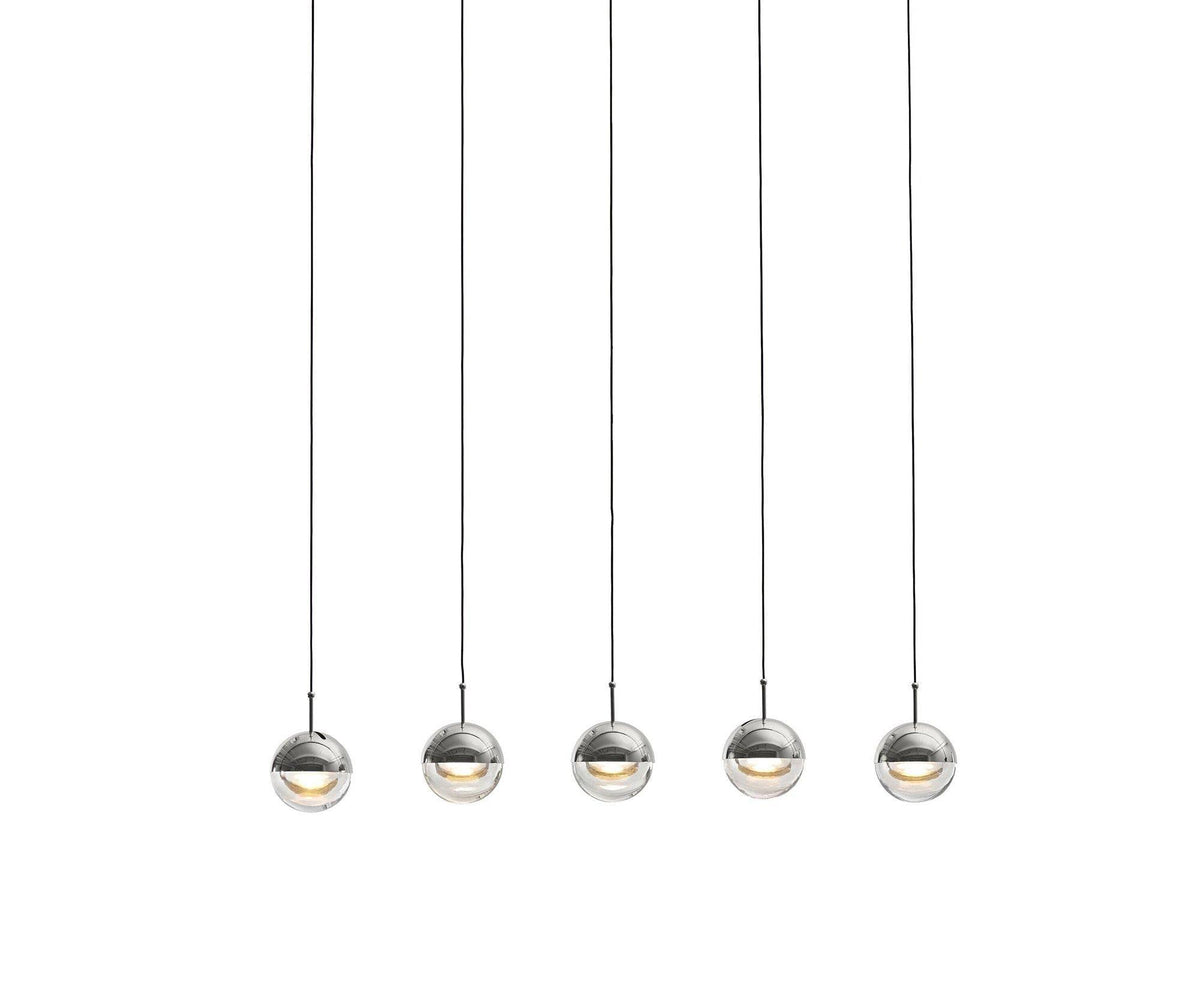 Zaneth Pendant Lamp Steel Glass Multi Drop Minimalist Staircase