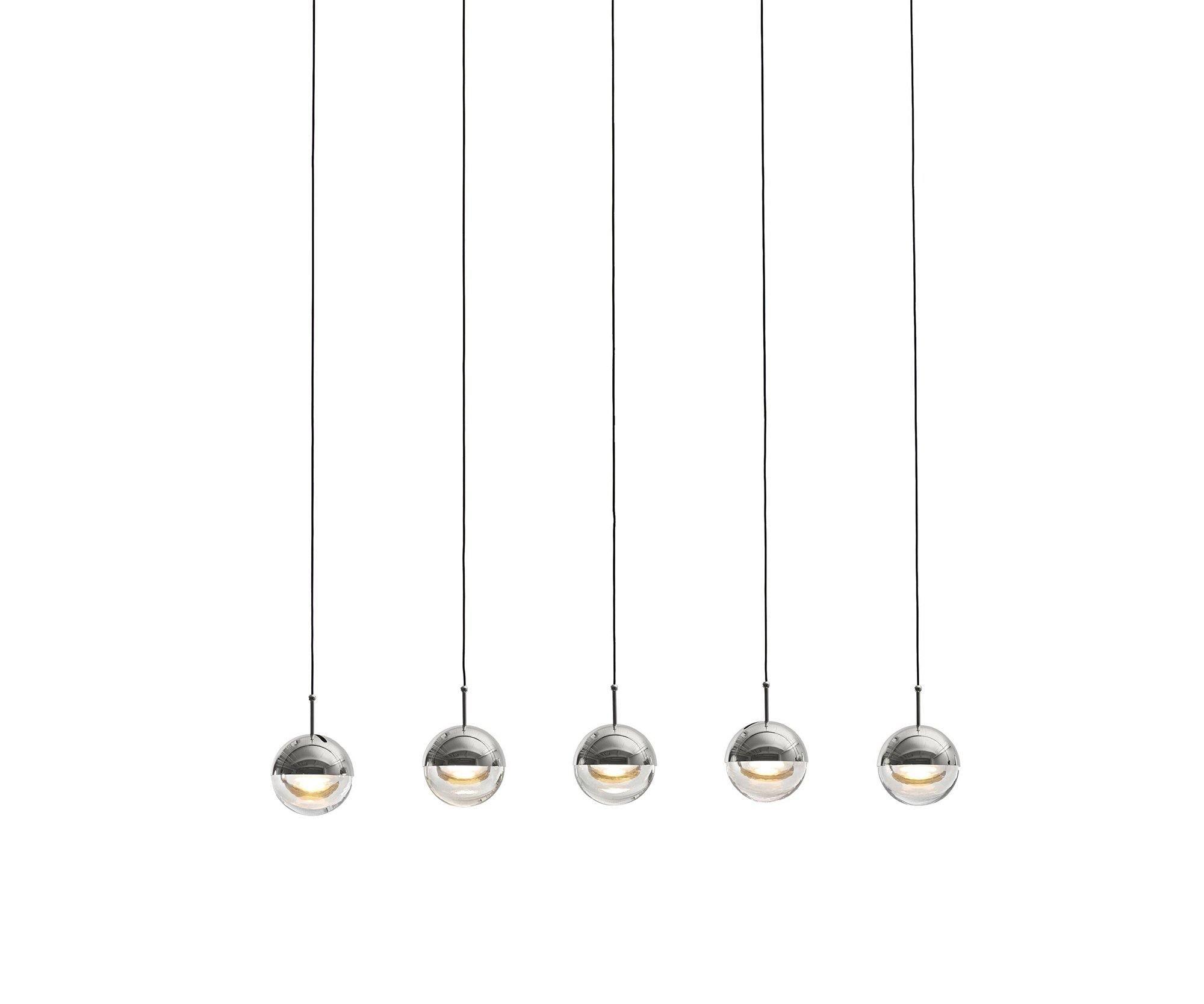 Solara Pendant Lamp Steel Glass Multi Drop Minimalist Staircase - Neutral Decor