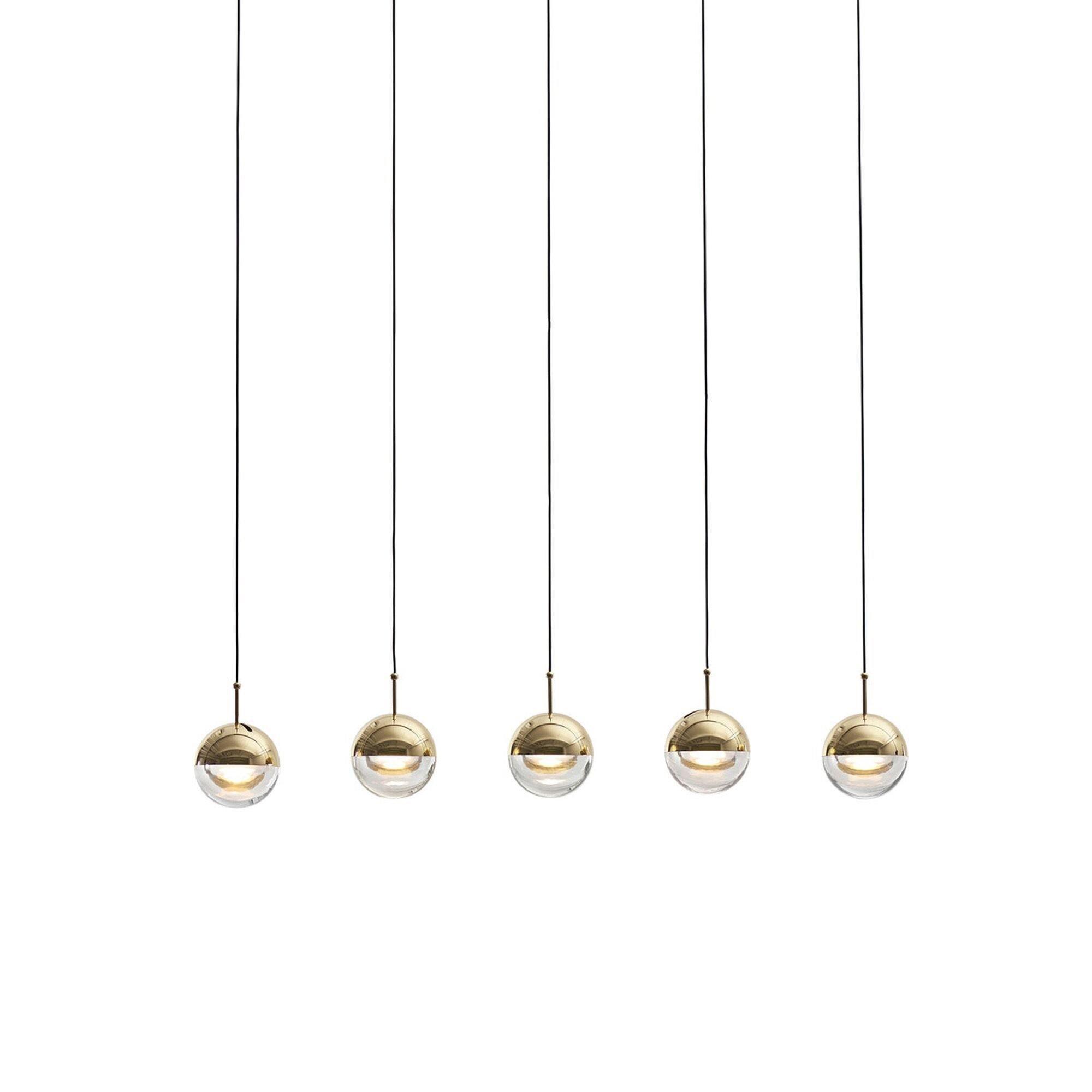 Solara Pendant Lamp Steel Glass Multi Drop Minimalist Staircase - Neutral Decor