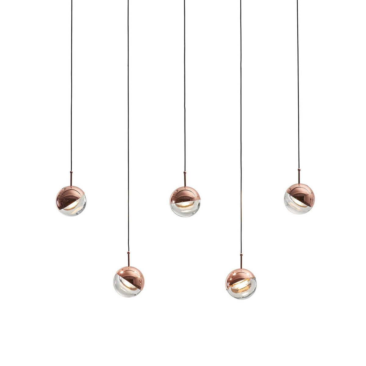 Zaneth Pendant Lamp Steel Glass Multi Drop Minimalist Staircase