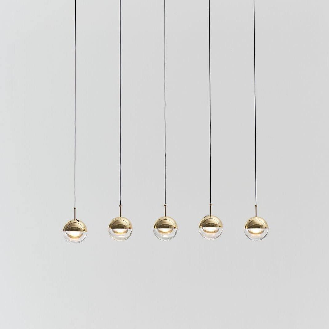 Solara Pendant Lamp Steel Glass Multi Drop Minimalist Staircase - Neutral Decor