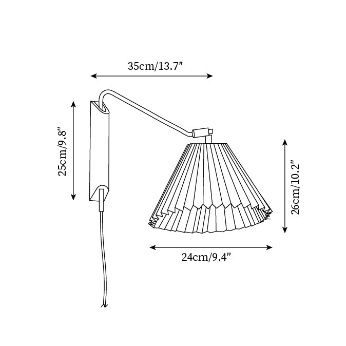 Feyora Pleated Fabric Wall Lamp - Neutral Decor