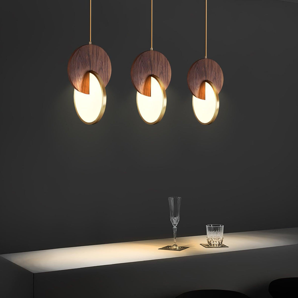 Lysola Wood Ring Pendant Light