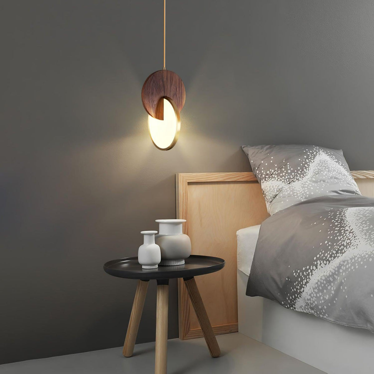 Lysola Wood Ring Pendant Light