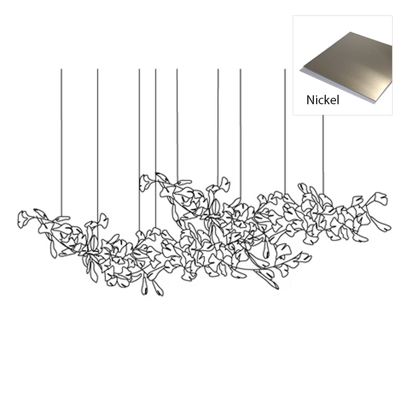 Double-Layer Ginkgo Ceramic Chandelier