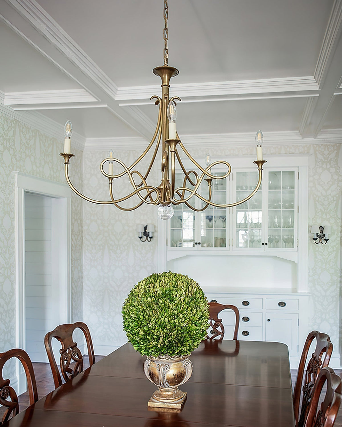 Efra Chandelier Brass Double Twist Candelabra Crystal