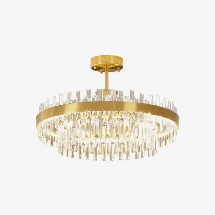 Elyeira Chandelier Brass Crystal Drum Elegant