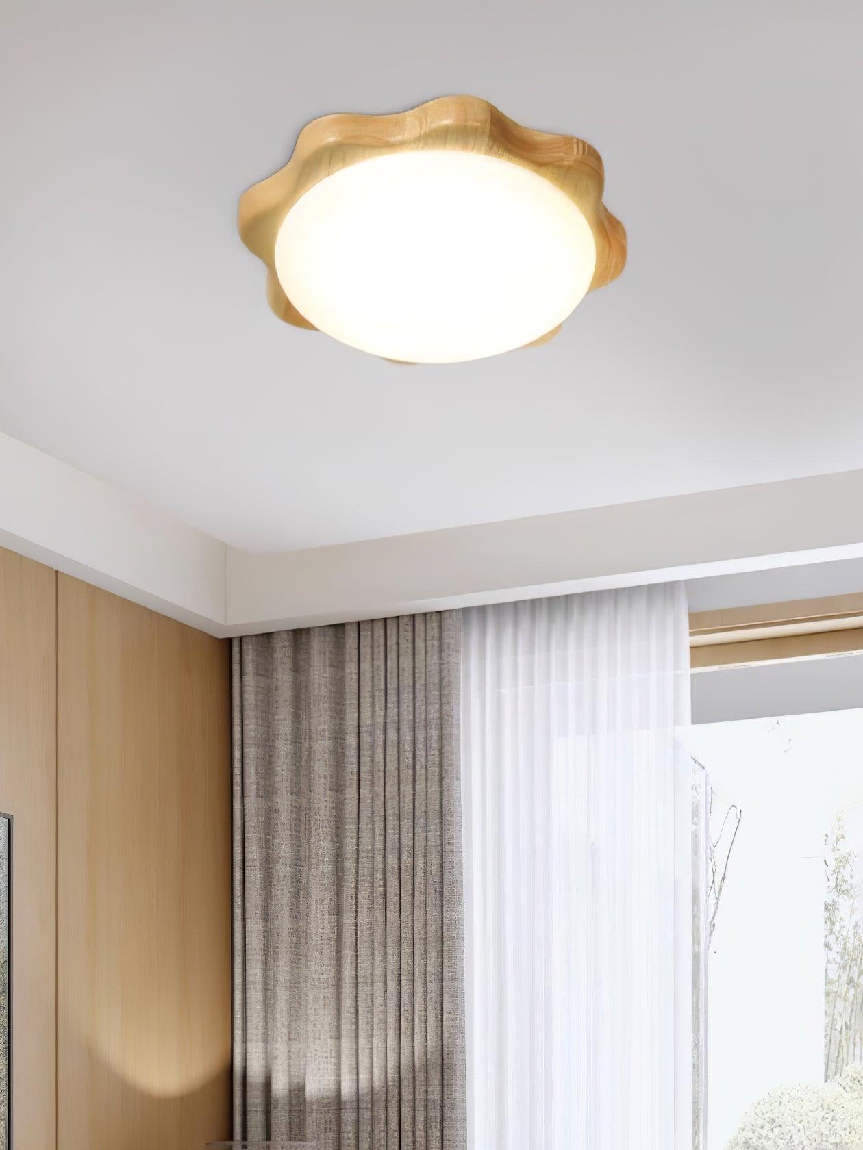 Myshae Modern Minimalist Drum Wood Ceiling Lamp
