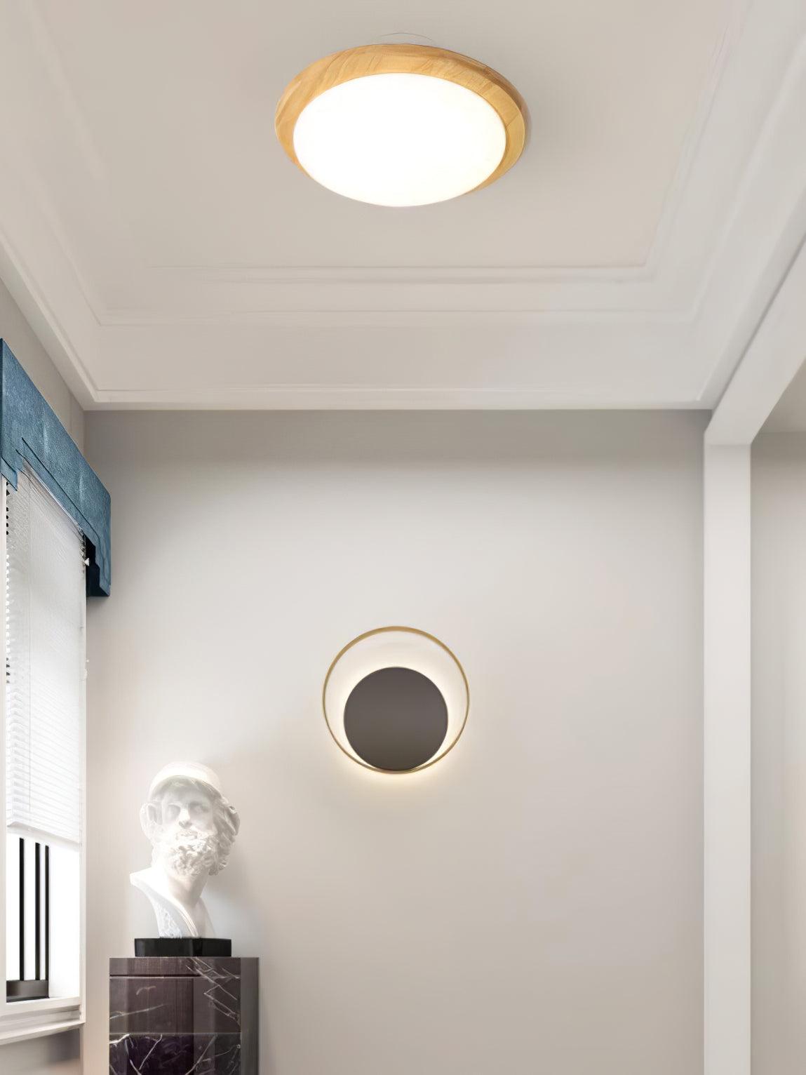 Myshae Modern Minimalist Drum Wood Ceiling Lamp