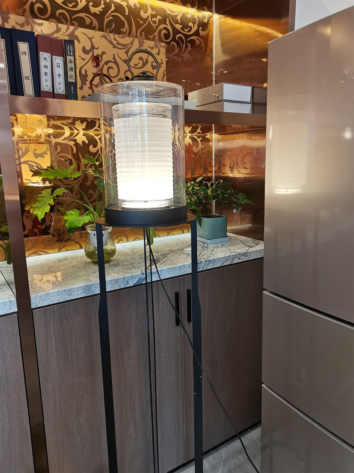 Lioraielle Dual Cylinder Glass Floor Lamp