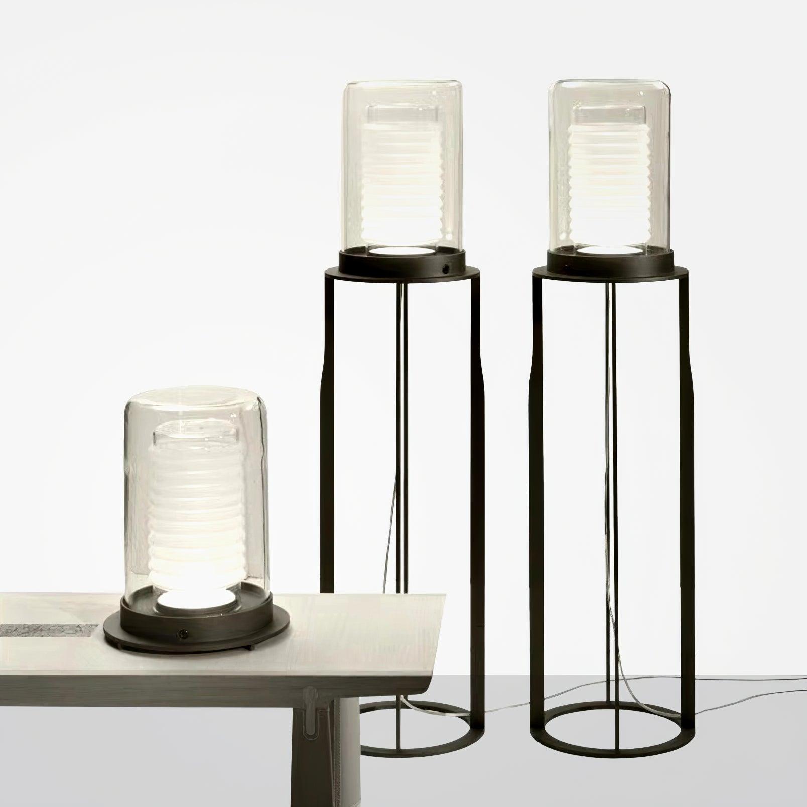 Lioraielle Dual Cylinder Glass Floor Lamp