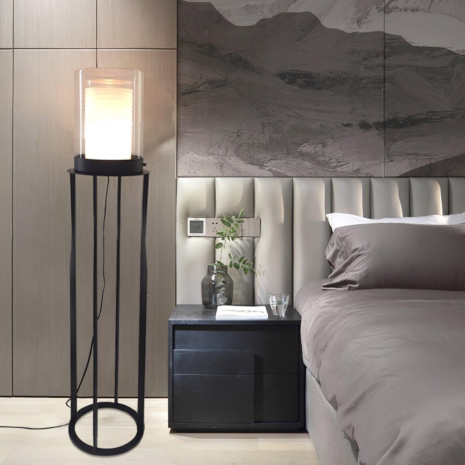 Lioraielle Dual Cylinder Glass Floor Lamp