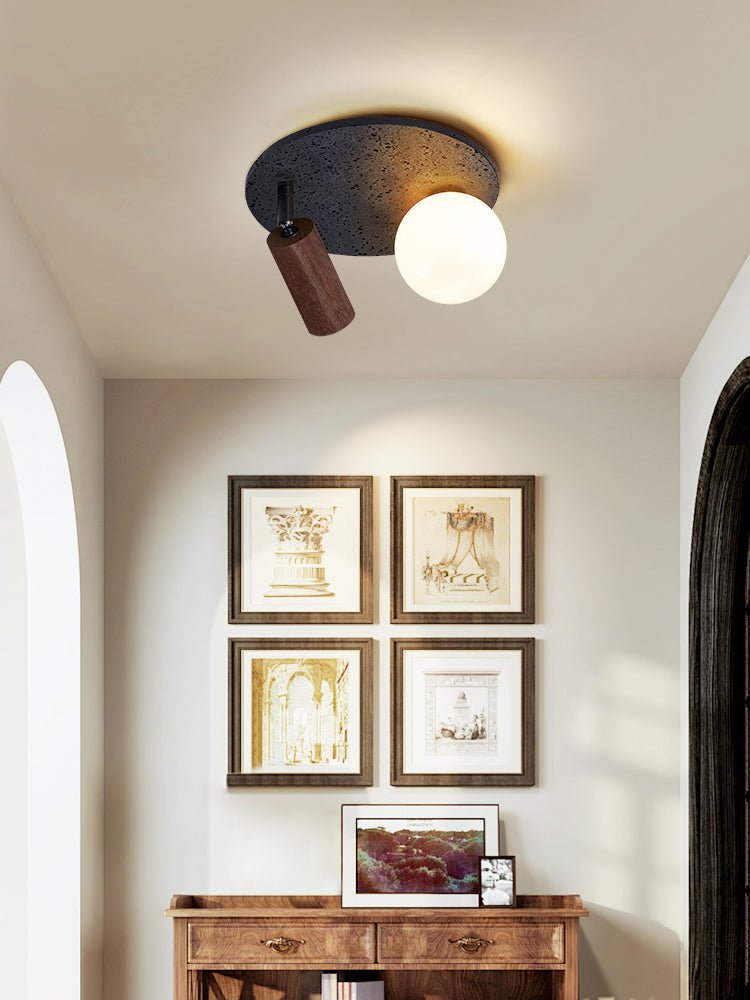 Qule Flexible Black Travertine Ceiling Light
