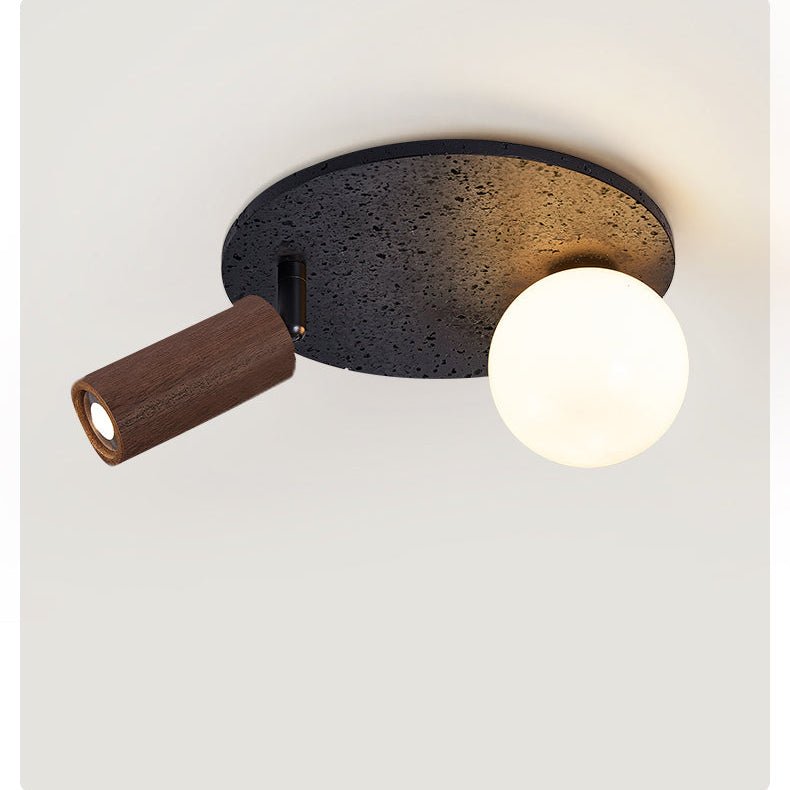 Qule Flexible Black Travertine Ceiling Light