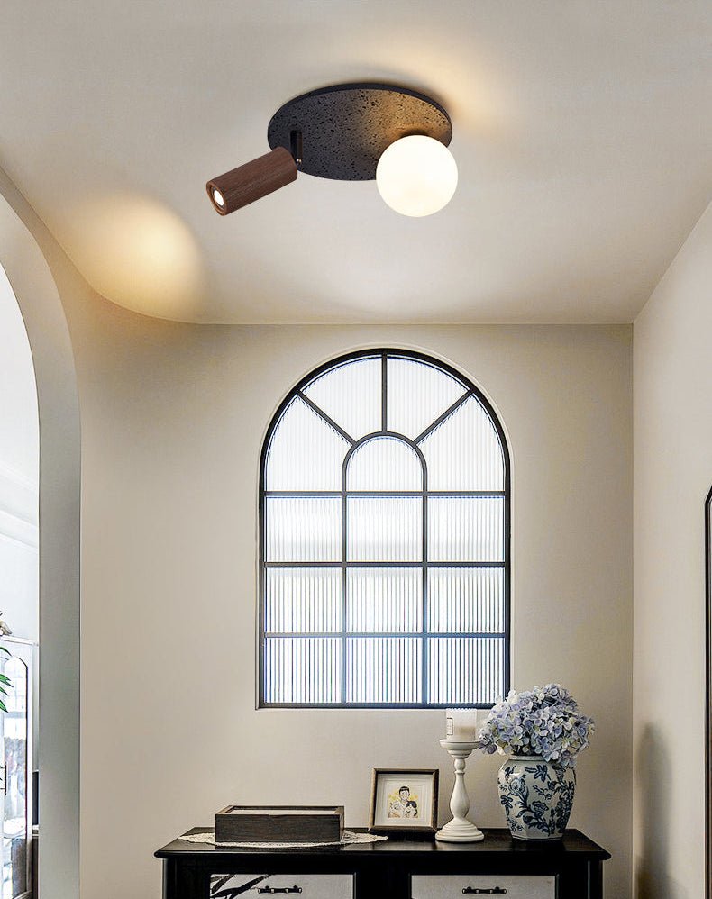 Qule Flexible Black Travertine Ceiling Light