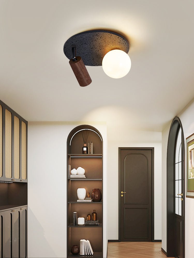 Qule Flexible Black Travertine Ceiling Light
