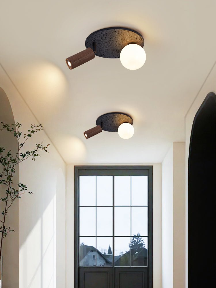 Qule Flexible Black Travertine Ceiling Light