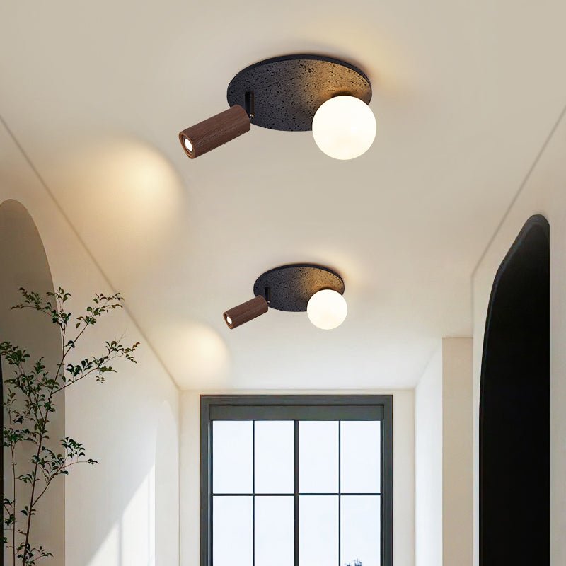 Qule Flexible Black Travertine Ceiling Light