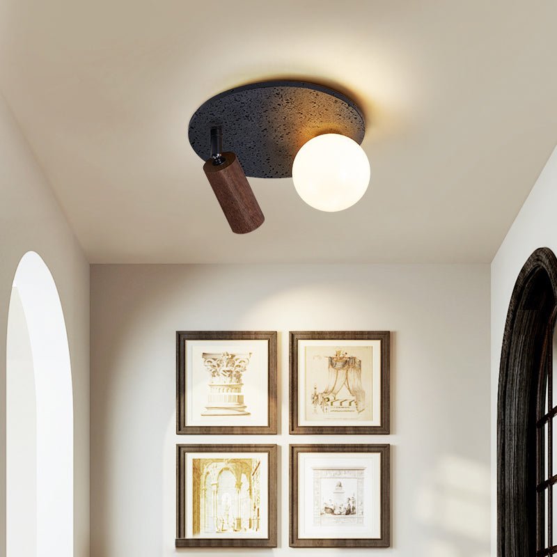 Qule Flexible Black Travertine Ceiling Light