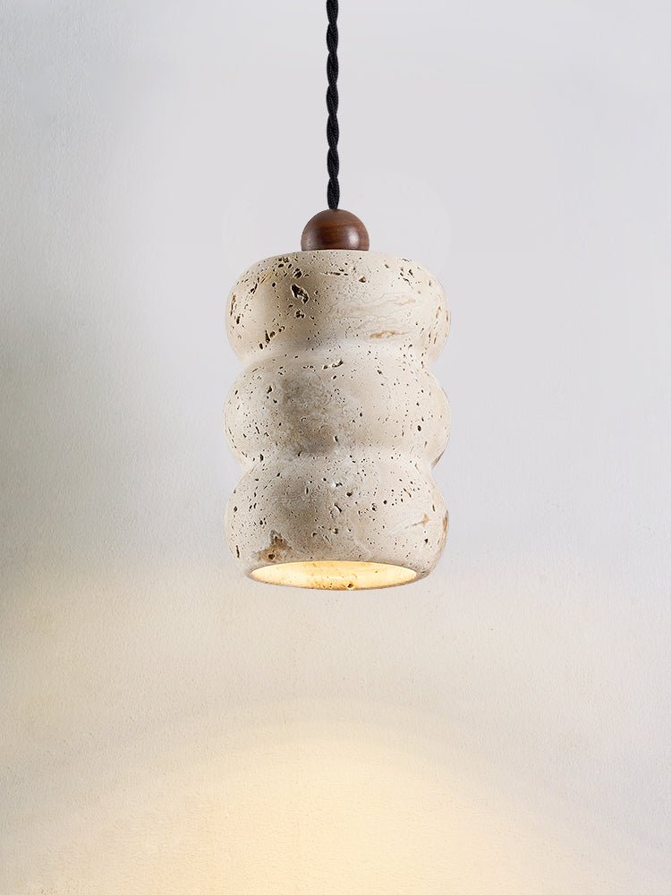 Bors Dune Pebble Yellow Travertine Pendant Light