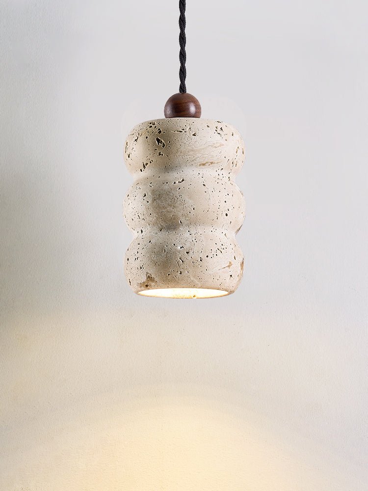 Bors Dune Pebble Yellow Travertine Pendant Light