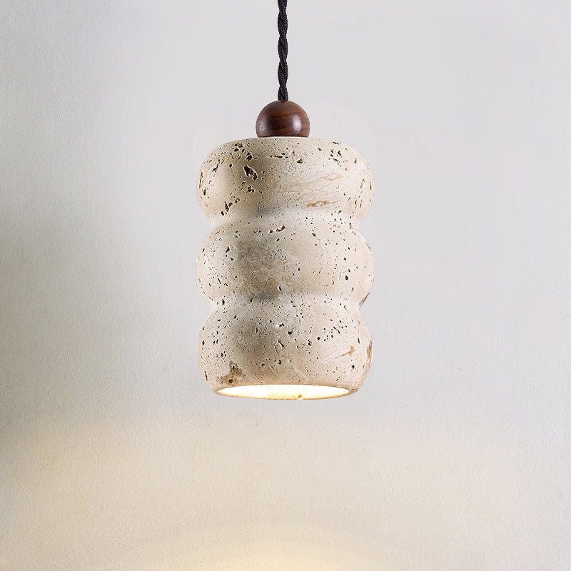Bors Dune Pebble Yellow Travertine Pendant Light