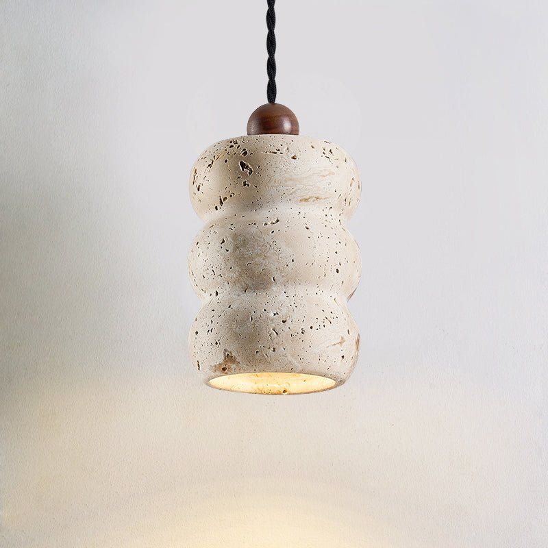Bors Dune Pebble Yellow Travertine Pendant Light