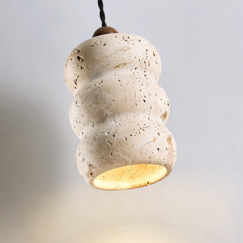 Bors Dune Pebble Yellow Travertine Pendant Light