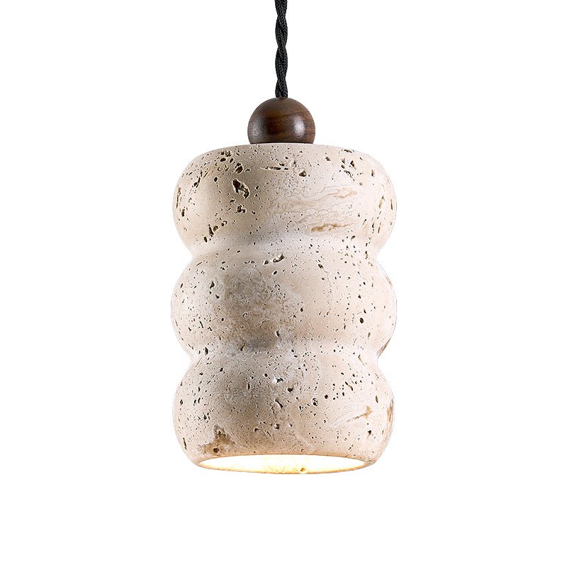 Bors Dune Pebble Yellow Travertine Pendant Light