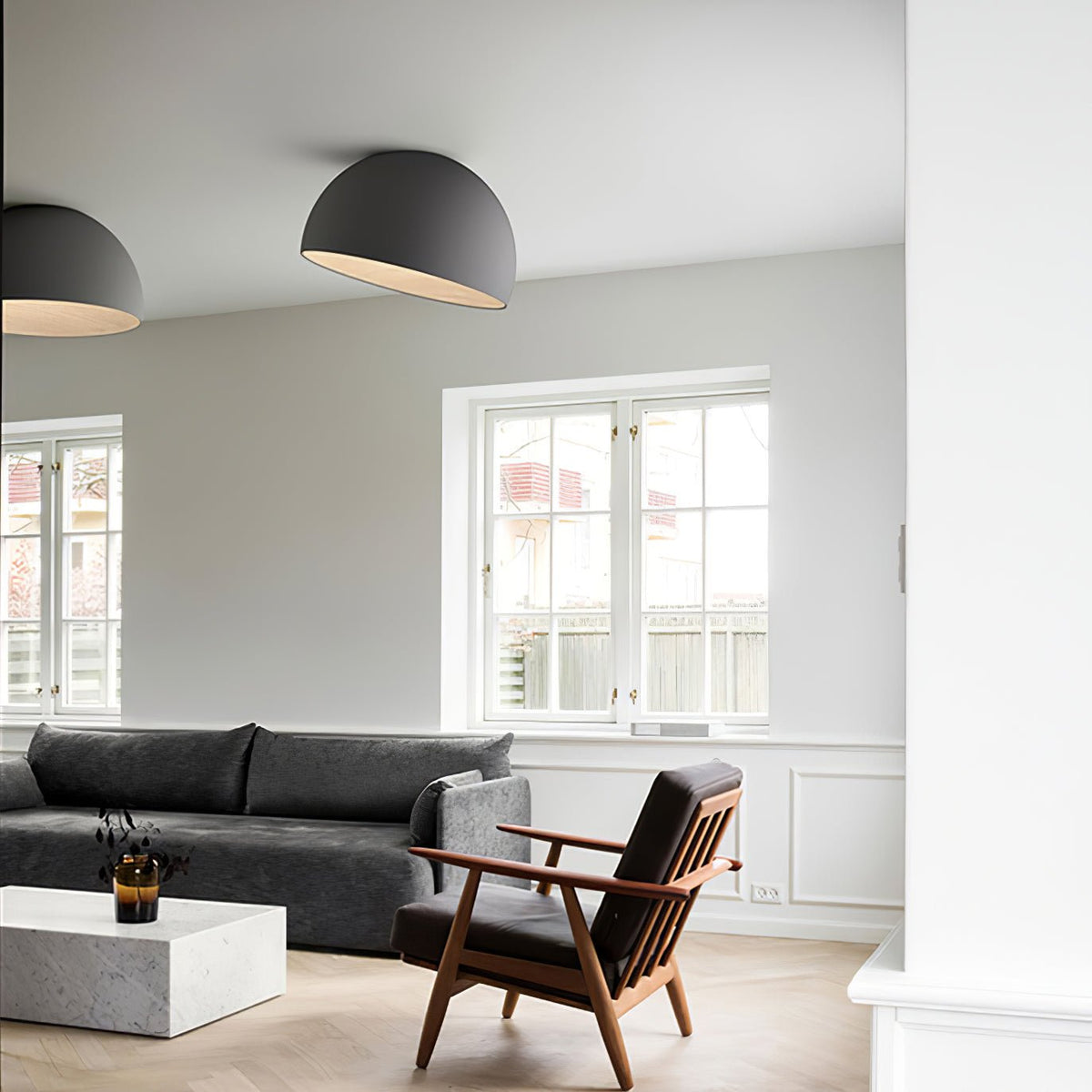 Coda Ceiling Lamp Dome Wood Minimalist