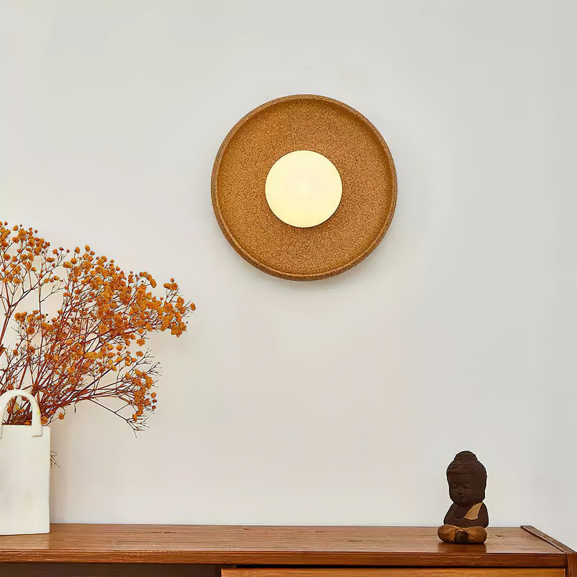 Civarir Modern Minimalist Round Glass Ceramic Wall Light